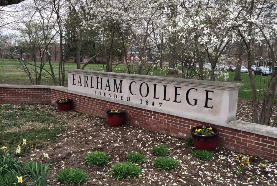 Earlham College sign