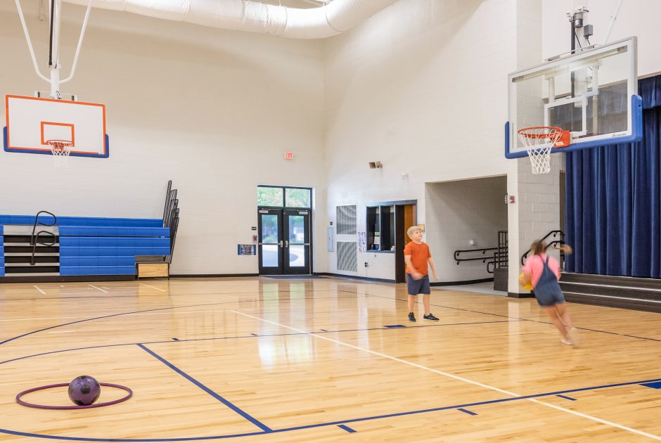 Mooresville Graded School District - South Elementary Gymnasium with Students