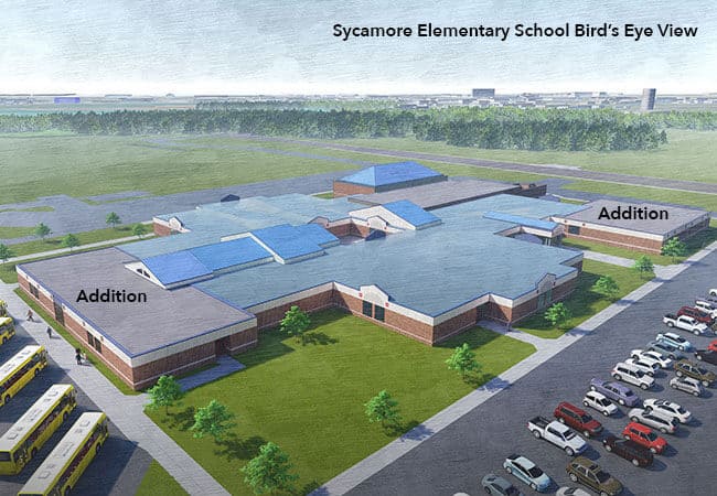 Sycamore Elementary School Aerial Exterior