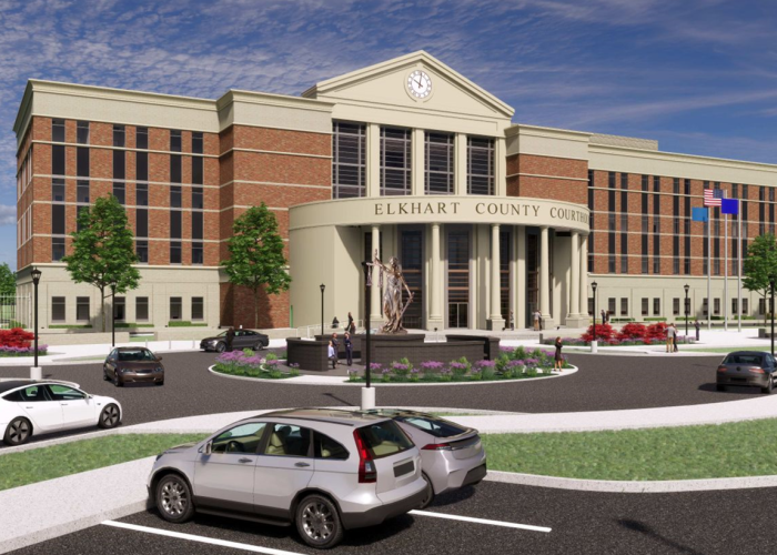 Elkhart County Courts Exterior Rendering During the Day