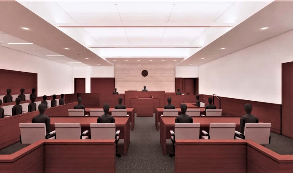 Elkhart County Courts Interior Rendering