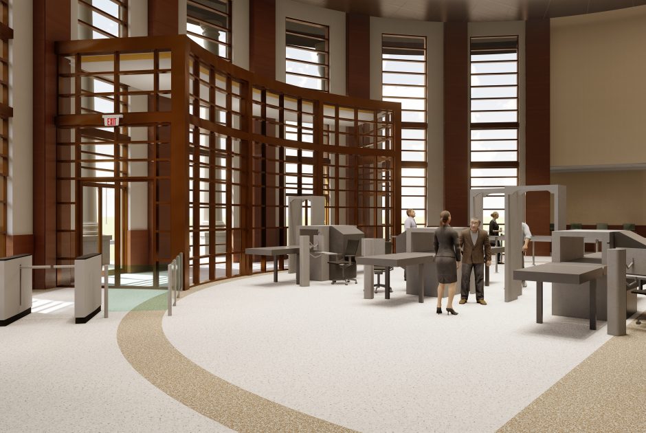 Elkhart County Courts Interior Rendering - Exit