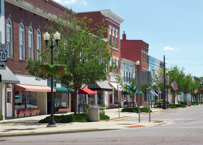 Historic small town street