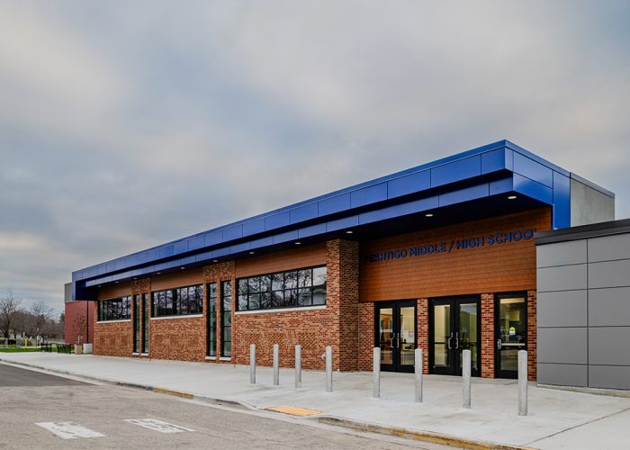 Peshtigo School District (Wisconsin) renovated exterior main entrance