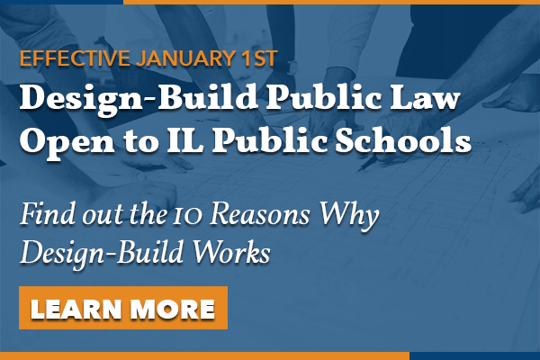 Illinois call to action graphic linking to The 10 Reasons Why Design-Build Works Resource Article