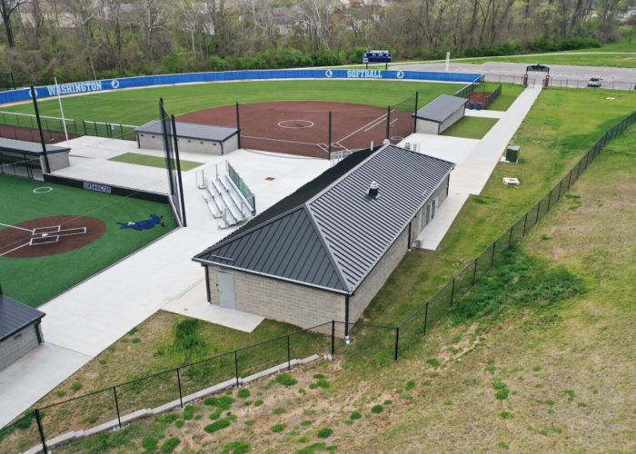 Aerial of School District of Washington's New Athletic Support Building