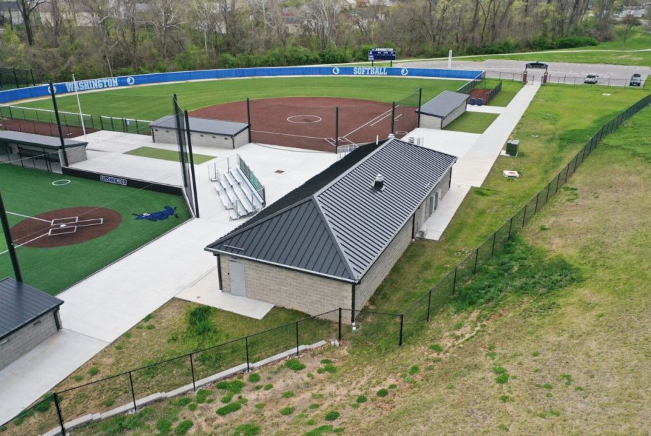 Aerial of School District of Washington's New Athletic Support Building