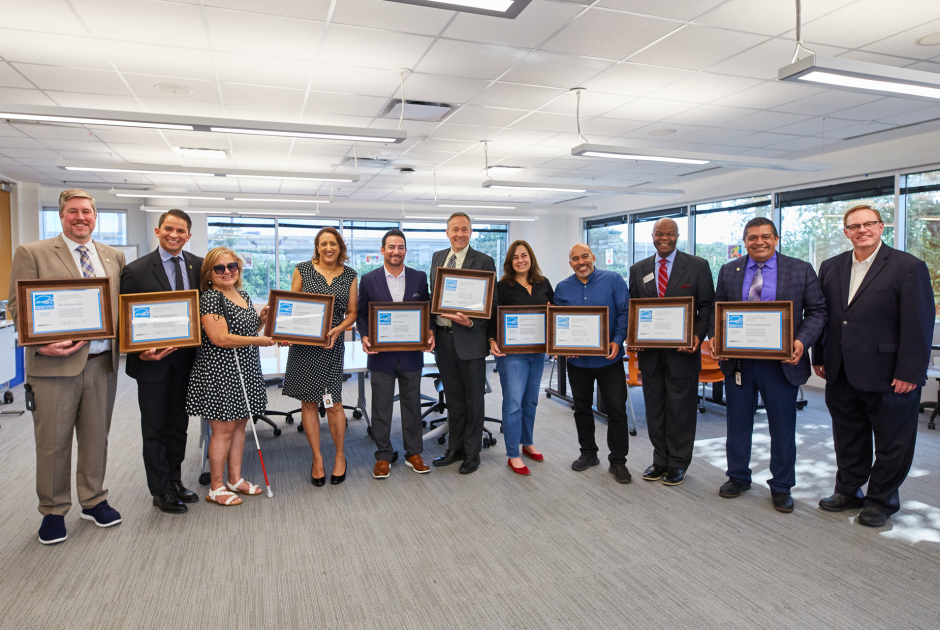 Austin ISD Energy Leadership Program Team with Energy Star Awards earned as a result of their program