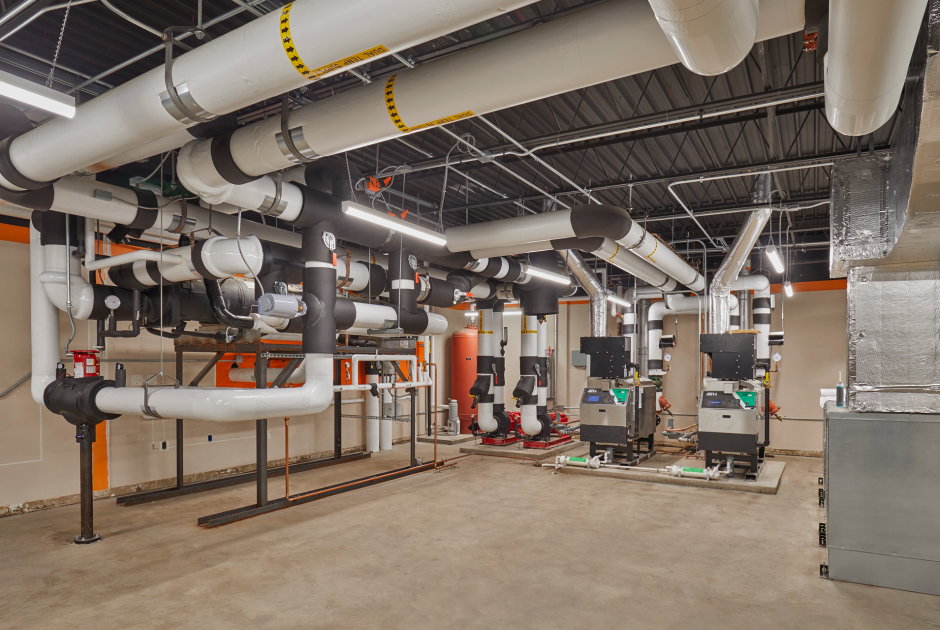 Warsaw School's Edgewood Middle School Mechanical Room after Renovation