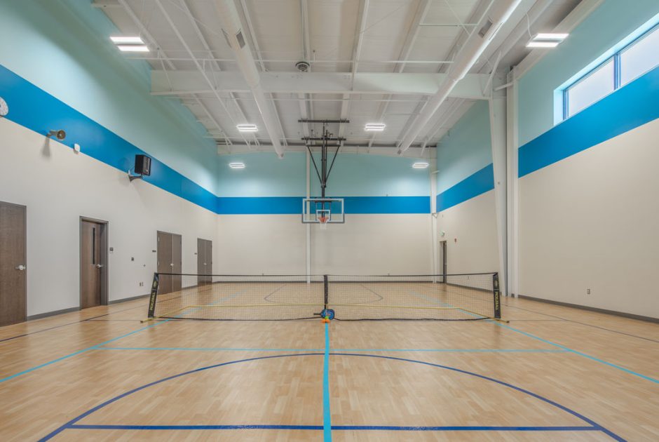 Charter School of the Dunes new gym with basketball court