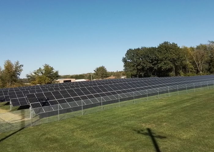 Aerial of South Fork School District's Ground-Mounted Solar Array