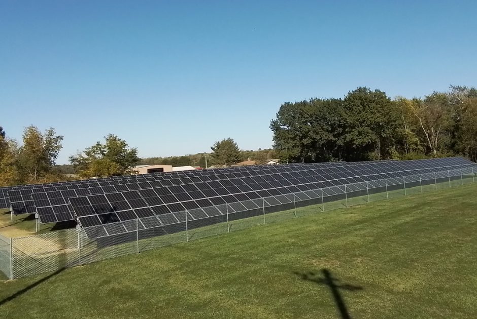 Aerial of South Fork School District's Ground-Mounted Solar Array