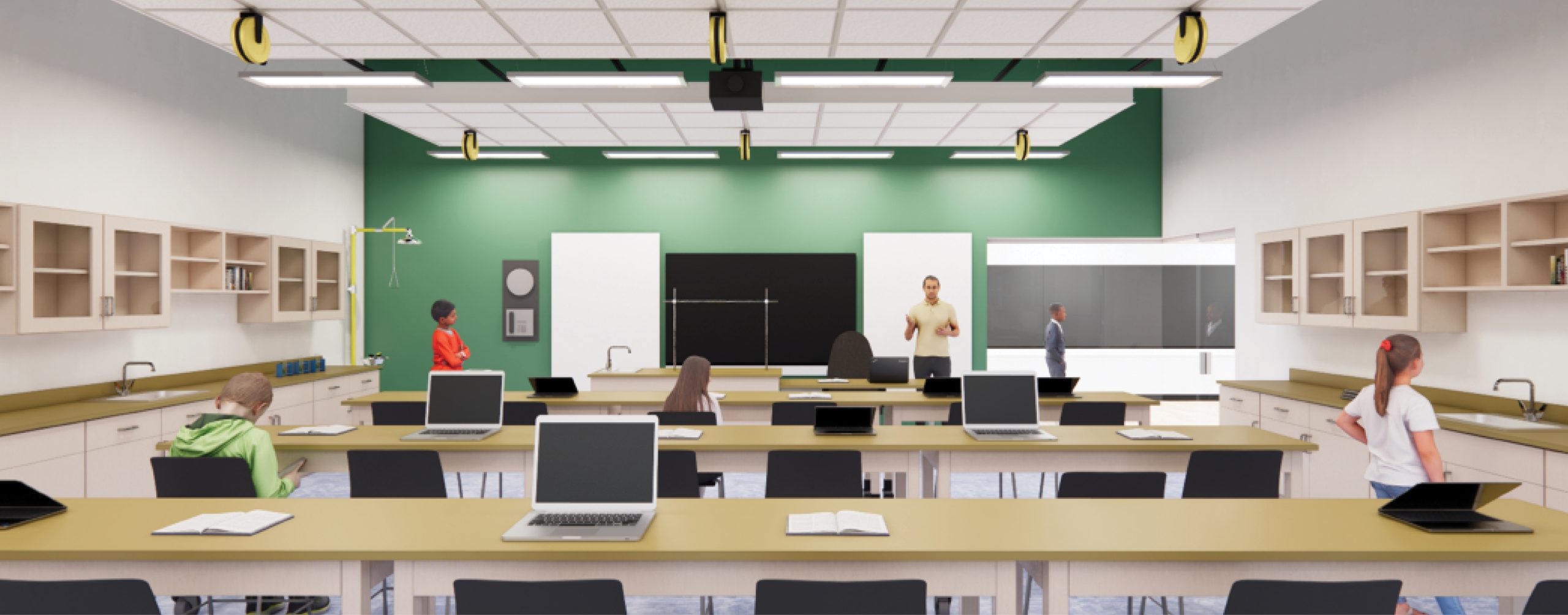 Rendering of a middle school lab redesign 