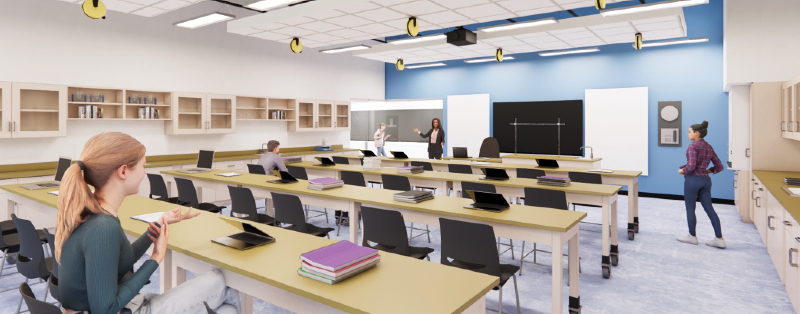 Rendering of a middle school lab redesign 