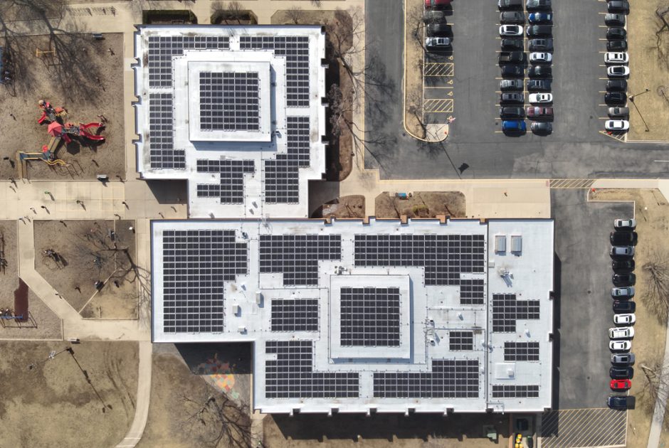 Schaumburg School District 54's rooftop solar at Hoover Elementary School